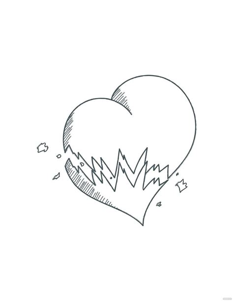 Free Creative Broken Heart Drawing - Download in PDF, Illustrator, EPS ...