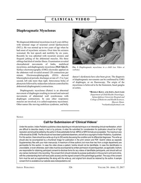 (PDF) Diaphragmatic Myoclonus