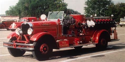 1932 Seagrave in the parking lot of Henry Ford Museum about 1977, ready ...