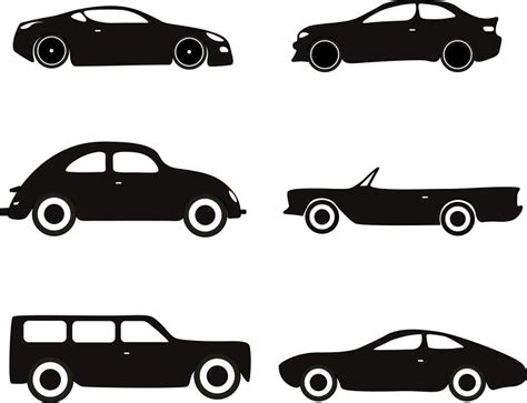 Auto set vector black car icon | Vinyl projects, Car icons, Black car