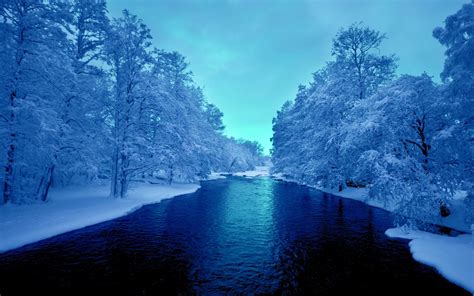 Deep Blue River White Trees wallpapers | Deep Blue River White Trees stock photos