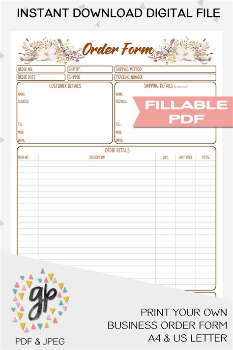 Free Craft Order Form Template - Printable Form, Templates and Letter