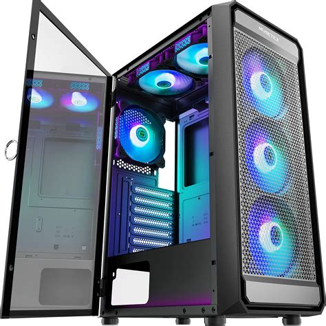 Buy MUSETEX ATX PC Case Pre-Installed 6Pcs 120mm ARGB Fans, Computer ...