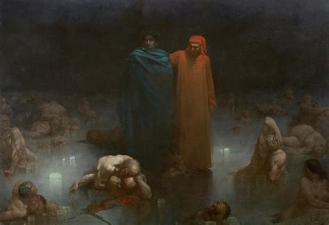 Narrative Painting - Gustave Doré, Dante and Virgil in the Ninth Circle ...