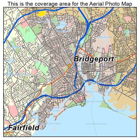 Aerial Photography Map of Bridgeport, CT Connecticut