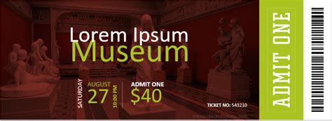 Museum Ticket Templates | MS Word Event Ticket Templates