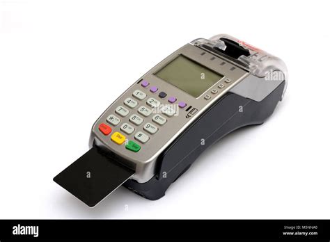 Credit Debit Card Reader Machine on Isolated white background Stock ...