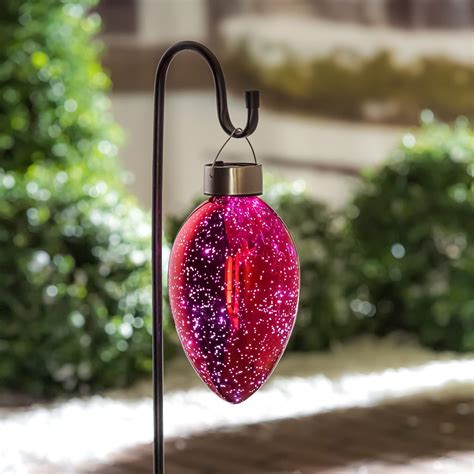 solar outdoor christmas decorations oversized outside xmas bulb mercury glass solar powered ...