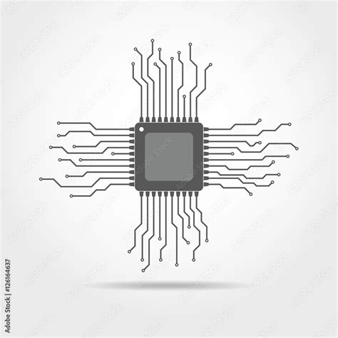 Chip with circuit board. Vector illustration. Stock Vector | Adobe Stock