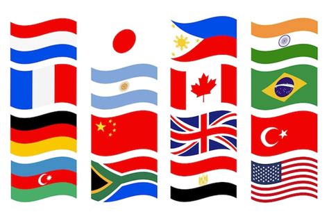 Premium Vector | Different national flags clipart vector collection