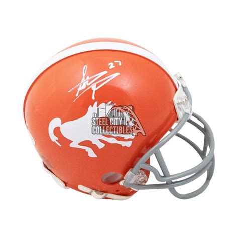 Steve Atwater Autographed Denver Broncos Orange Throwback Mini Football Helmet - BAS COA | Steel ...