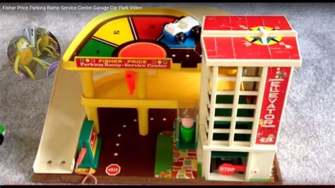 Vintage Fisher Price Play Family Action Garage Car Toy Video - YouTube