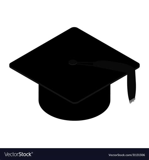 Graduation cap and black tassel isolated on white Vector Image