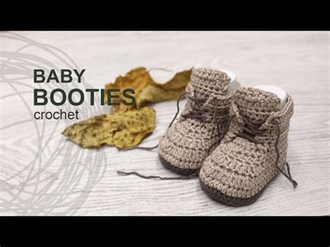 Tutorial Baby Booties Crochet in English - YouTube