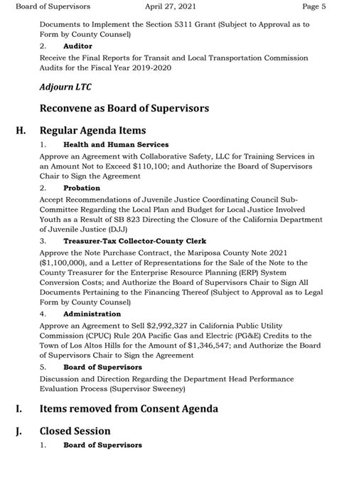 Mariposa County Board of Supervisors Meeting Agenda for Tuesday, April 27, 2021 - Agenda Items ...