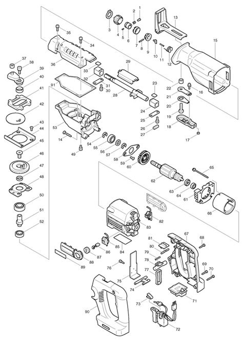 Makita BJR240 Cordless Lxt Reciprocating Saw Spare Parts - Part Shop Direct