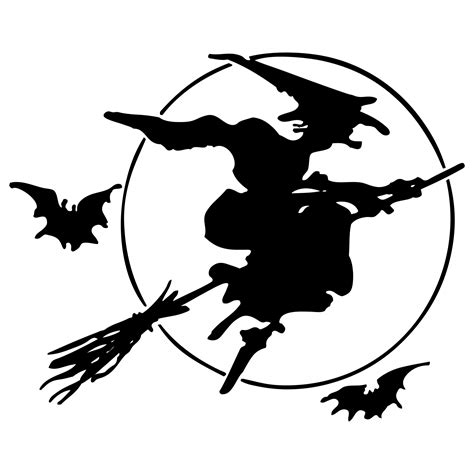 Witch On Broomstick Silhouette Free Stock Photo - Public Domain Pictures