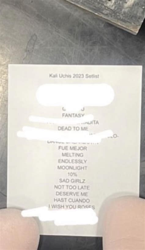 Kali Uchis 2023 Setlist for tour posted on her ig story !!! : r/kaliuchis