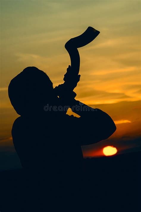 Blowing in shofar. stock photo. Image of mysticism, orthodox - 3008532