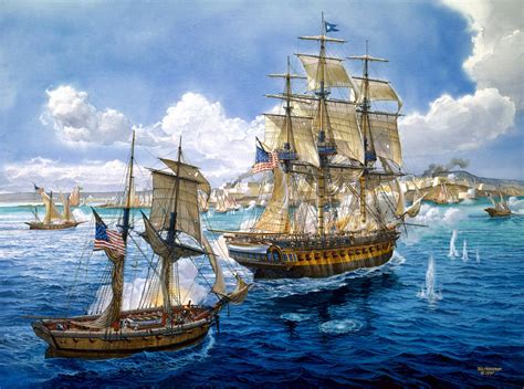 HD wallpaper art navy painting ships maritime fight shots guns to coast ...