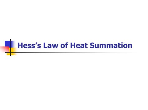 Hess`s Law PPT