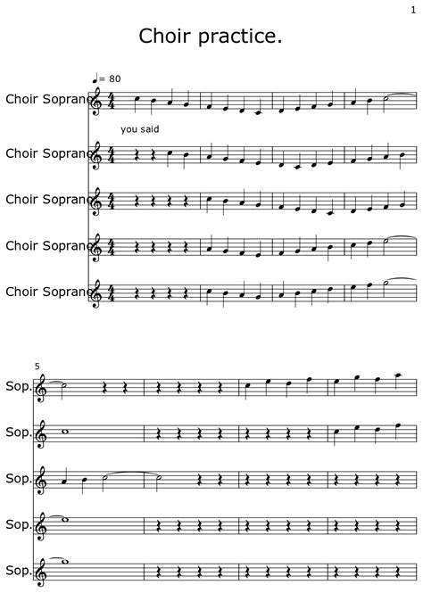 Choir practice. - Sheet music for Choir Tenor