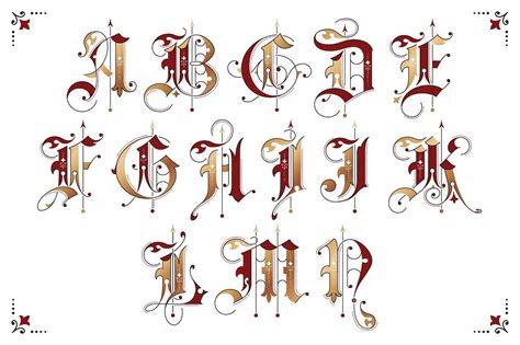 Gothic ornamental alphabet by Imperator_Kot on @creativemarket ...