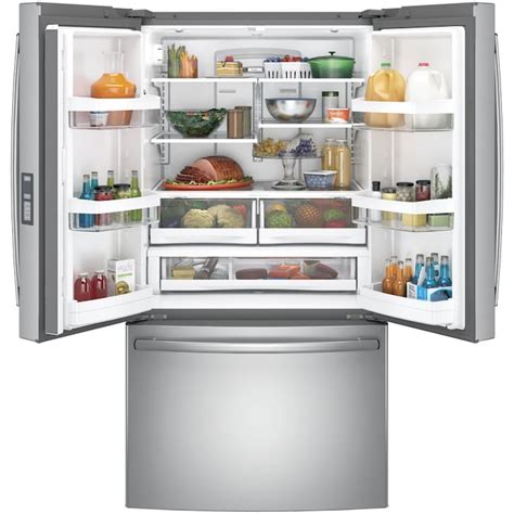 GE 28.7-cu ft French Door Refrigerator with Ice Maker (Stainless Steel) ENERGY STAR in the ...