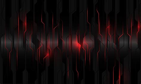 Abstract red light power circuit on black metallic cyber geometric design modern technology ...