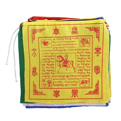 Tibetan Prayer Flags (9.5 x10) – 100% Cotton Premium Quality Large Roll of 25 Flags ...