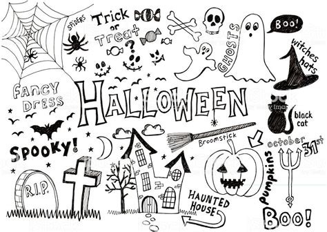 Lots of doodles associated with Halloween | Doodles, Halloween doodle ...