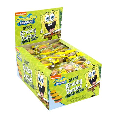 SPONGEBOB Giant Krabby Patty Gummy Candy, 36 Count - Walmart.com ...