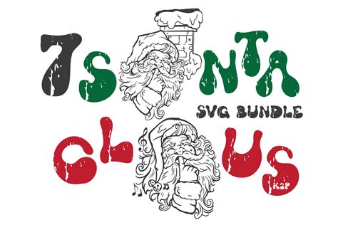 7 Retro Santa Claus SVG Bundle Download Free - Png Fonts