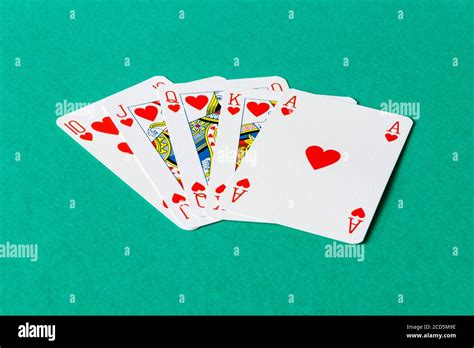 Royal flush poker hand in hi-res stock photography and images - Alamy