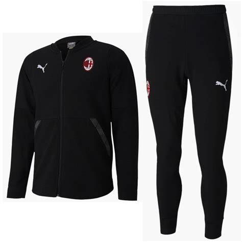 AC Milan black Casual presentation Soccer tracksuit 2020/21 - Puma ...