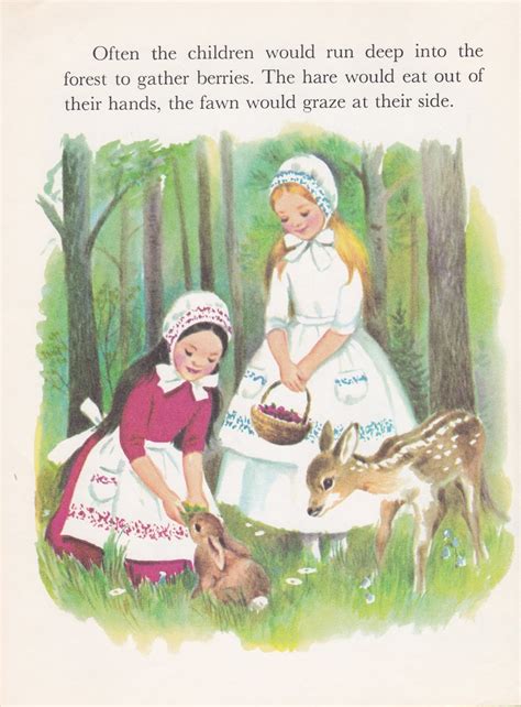 My Retro Reads: "Snow-White and Rose-Red" by The Brothers Grimm, illustrated by Marjorie Cooper ...