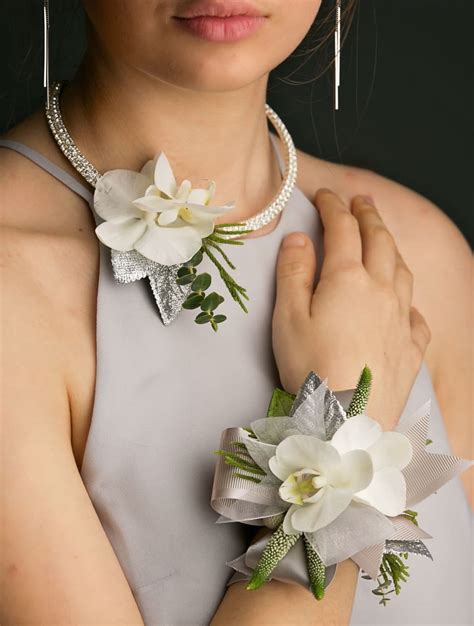 White prom wrist corsage by Park Florist