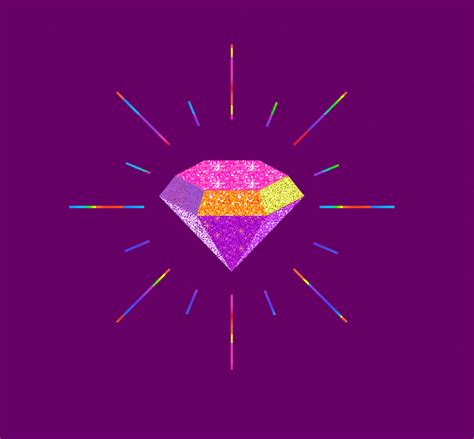 a colorful diamond on a purple background