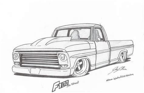 dropped chevy trucks drawings - Bonny Mooney