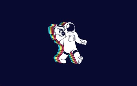 Astronaut carrying boom box illustration, minimalism, astronaut, boombox HD wallpaper ...