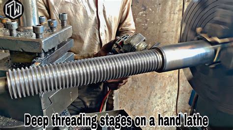 Interesting Skills || Deep Threading Stages on a Hand Lathe - YouTube