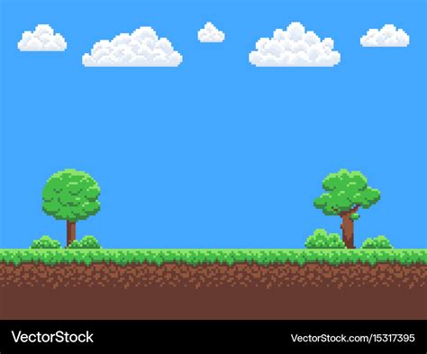 Pixel game background Royalty Free Vector Image