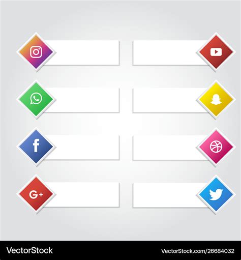 Social media icon banner collection background Vector Image