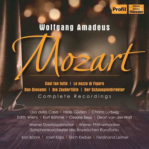 Wolfgang A. Mozart - Operas - Complete Recordings - hänssler Classic | Profil Edition Günter ...