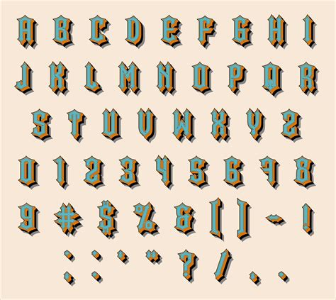 Vintage font effect. Set of capital letters and numbers. Vector illustration font. 7166107 ...