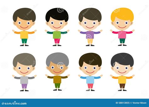 Vector cute cartoon boy stock vector. Illustration of couple - 58813855