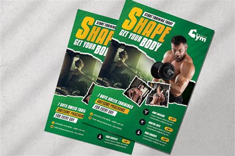 Fitness Trainer Flyer Templates, Print Templates ft. asthetic & energetic - Envato Elements