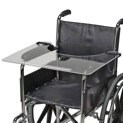 DMI Acrylic Wheelchair Tray Table, Clear Wheelchair Lap Tray - Walmart ...