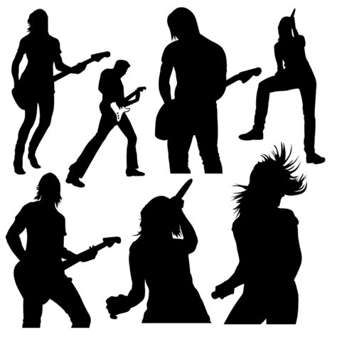 Vector Set: Band, Music, and Rockstar Silhouettes Free Vector Download | FreeImages