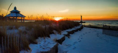 Winter Sunset at Grand Bend Main Beach